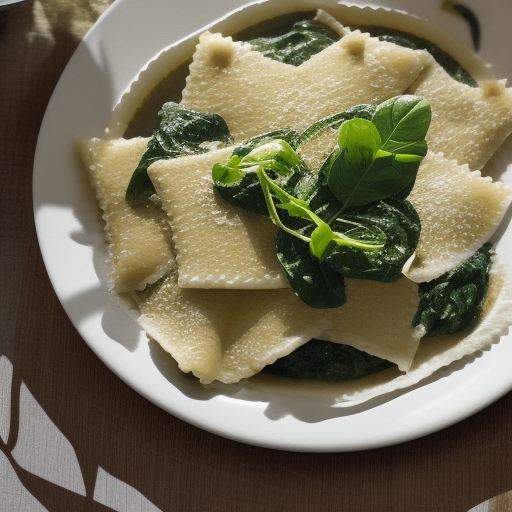 Image de Raviolis maison aux épinards et  ricotta, sauce aux herbes  boréales
